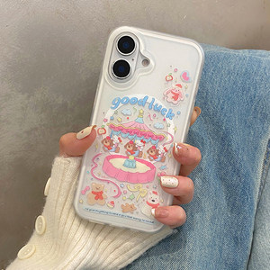 日韩ins可爱旋转木马凯蒂猫适用苹果16promax手机壳iphone15保护套14苹果13新款16pro少女心max不会撞款女款