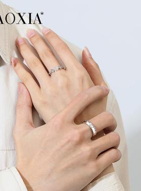 小王子玫瑰情侣戒指999纯银男女款一对戒小众设计指环情人节礼物