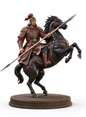 新中式将军骑马国风战马武将玄关电视柜办公室桌面装饰品开业礼物