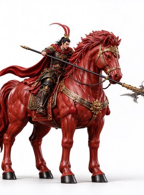 三国吕布赤兔马站姿新中式国风武将手办电视柜玄关酒柜装饰收藏品