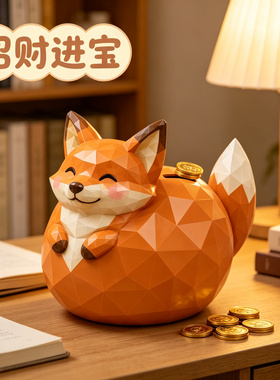 创意狐狸存钱罐大容量可存可取