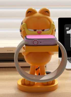 适用于苹果手表充电支架桌面装饰摆件加菲猫卡通小众智能手表支架