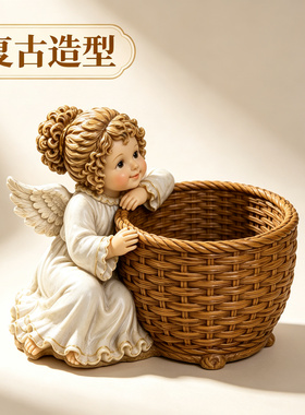 复古法式小天使大容量笔筒收纳盒