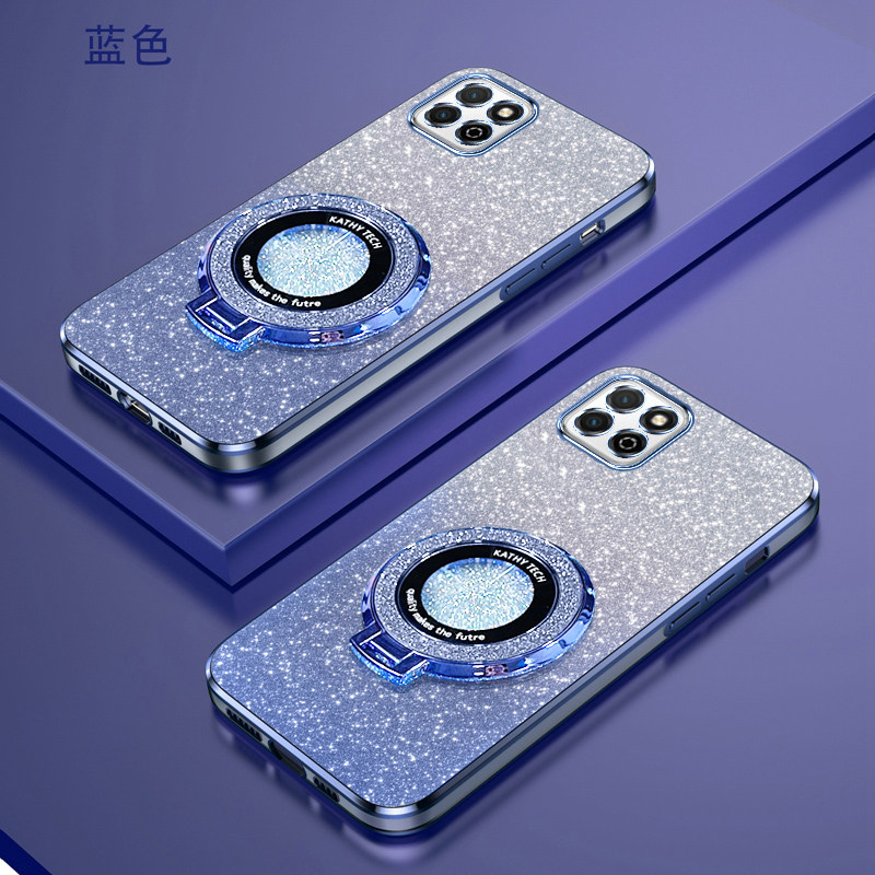 华为荣耀畅玩20渐变闪粉手机壳高端时尚适用HONOR畅玩20高级感新款创意磁吸支架超薄软壳简约电镀防摔保护套