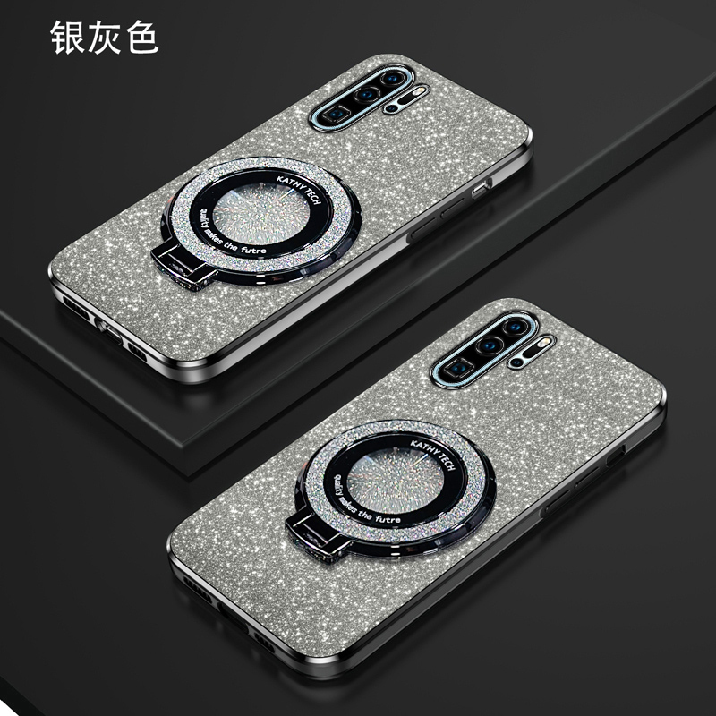 华为P30Pro渐变闪粉手机壳高端时尚适用p30高级感新款曲屏创意huaweip30lite磁吸支架超薄软壳防摔商务保护套