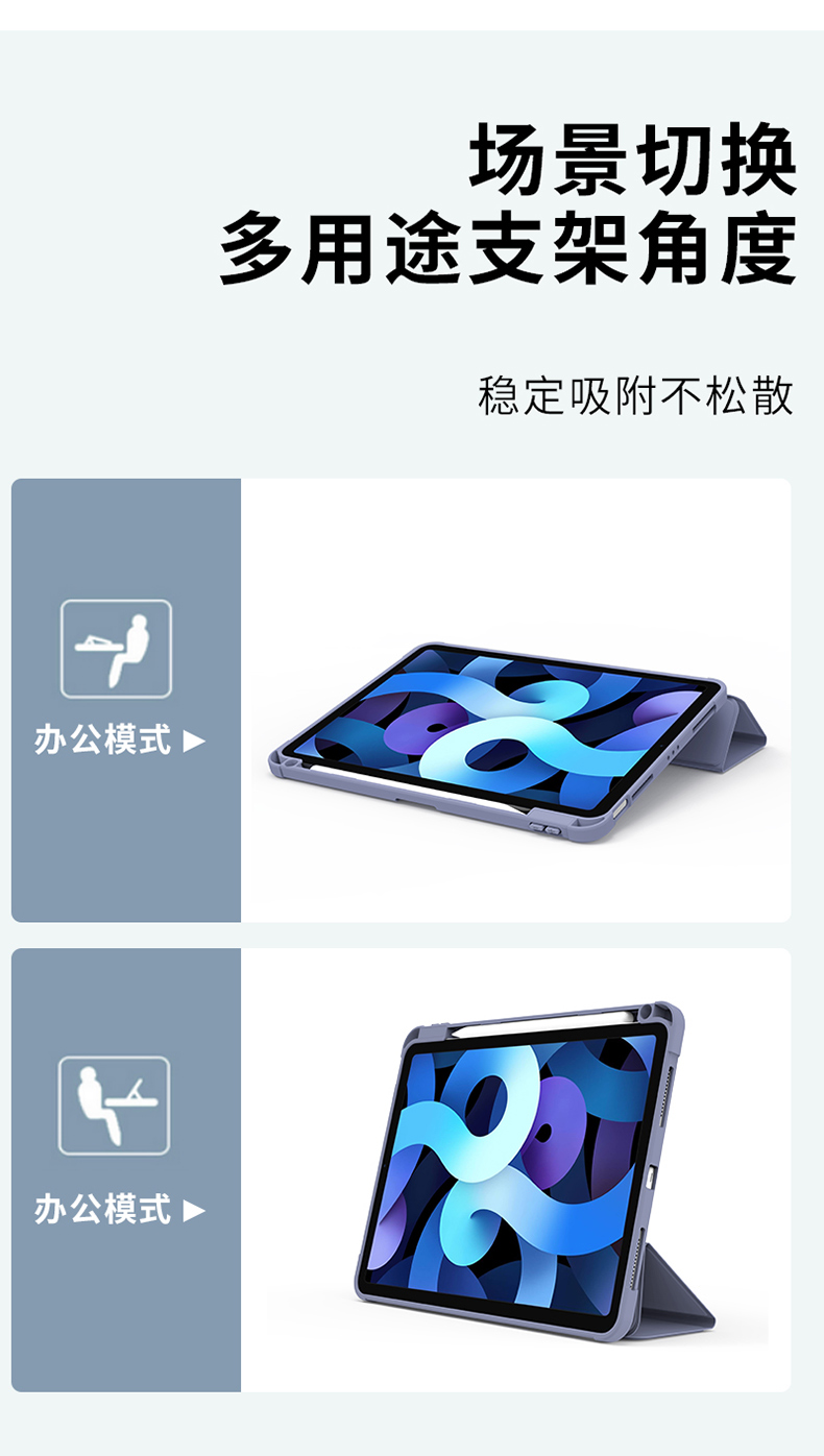 2021新款ipad保护壳air防摔4十代套ipadpro11寸平板5带笔槽2022透明2018硬壳2020防弯曲8代10.2亚克力壳mini6-图2