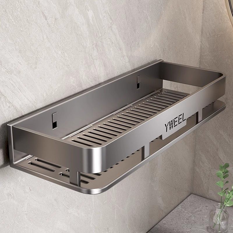 太空铝卫生间置物架免打孔浴室洗手间壁挂洗漱台墙上沐浴露收纳架,淘宝优惠券,粉丝福利购,淘宝优惠卷