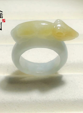 天然翡翠A货水润冰糯种扳指飘花戒指貔貅玉石圆圈指环男女款包邮