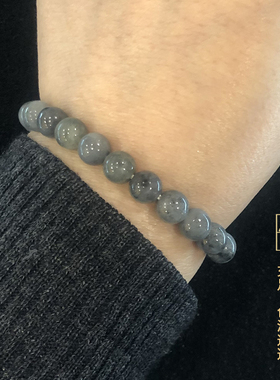 天然翡翠a货手串乌鸡种精品玉手链圆珠8mm霸气无瑕疵玉石男女款