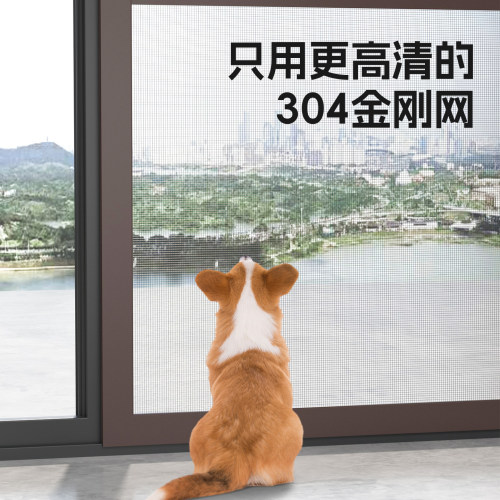 金刚网防蚊纱门推拉式阳台铝合金入户平移沙门落地防鼠金钢砂纱窗 - 图1