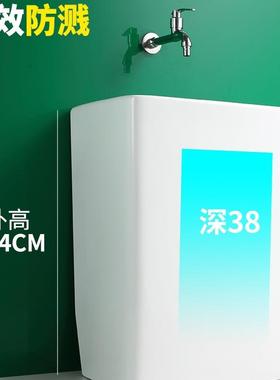 家用加高洗小拖把池卫生间阳台拖布池落地式陶瓷地拖盆墩布槽户外