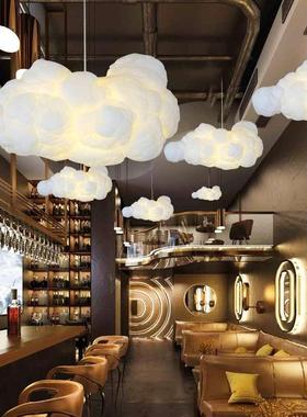 云朵吊灯餐厅创意个性商城服装店铺商用儿童主题乐园装饰棉花灯具