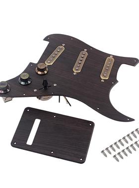 木纹三单古铜盖拾音器加载面板配后盖板套装乐器配件