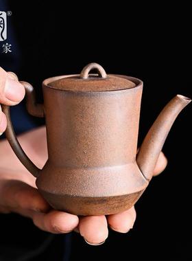陶迷原矿粗陶茶壶复古收藏壶陶瓷美人壶老岩泥可养壶小容量泡茶壶