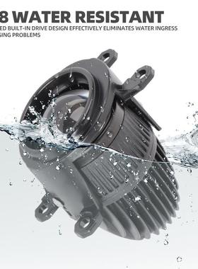 汽车2.0寸LED双光雾灯智能变光远近一体透镜白光适用丰田前照雾灯