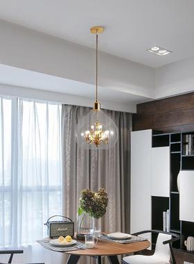 现代简约个性创意客厅卧室床头餐桌书房样板间复古小烛台玻璃吊灯
