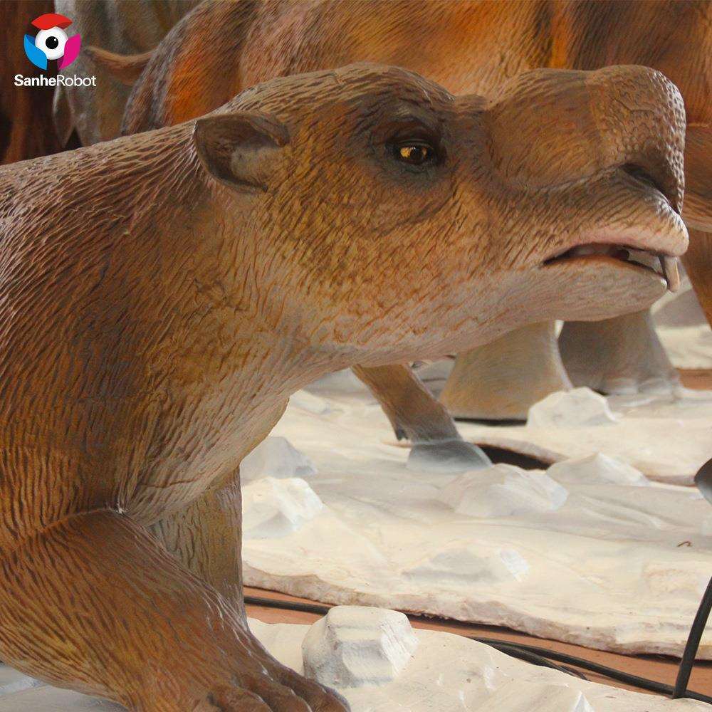 大型仿真仿生远古生物机械电动双齿门兽景区城市建设装饰模型 - 图2