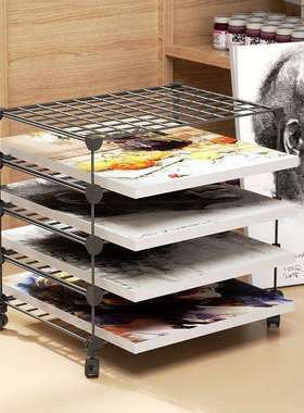 桌下画室书架架美工剪纸架可移动分类整理画纸置物架卡纸教室学生