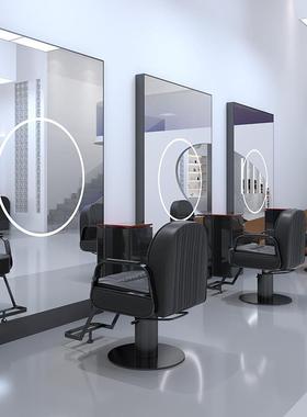 美发镜简约发廊理发店镜台网红单双面落地镜剪发镜理发店专用镜子