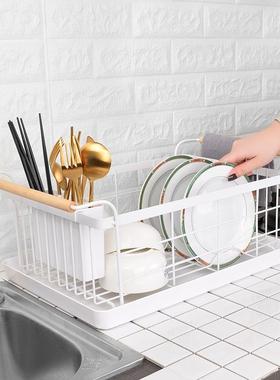 不锈钢沥水碗架家用厨房置物架沥水篮台面碗盘收纳架筷子碗碟架