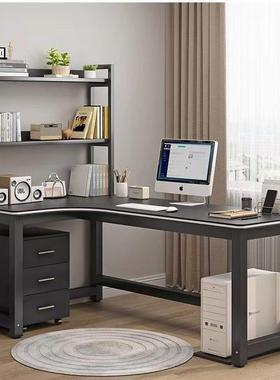 洞洞板转角电脑桌书架桌组合一体台式桌卧室学生学习桌写字台桌子