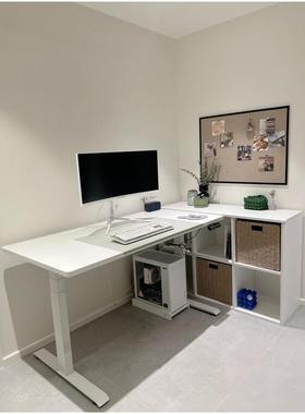 电动升降桌电脑桌学习桌书桌椭圆腿办公桌电竞桌子可升降工作台