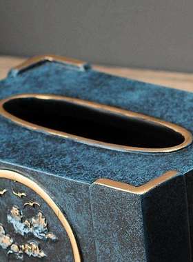 中式纸巾盒创意陶瓷家里装饰客厅茶几桌面抽纸盒家用餐厅家用房间