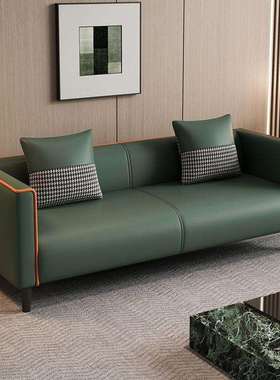 2025新款猫爪皮沙发小户型客厅公寓出租房服装店双人三人一体沙发