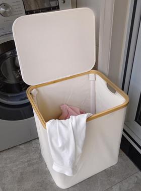 日式脏衣篓可折叠脏衣服收纳筐浴室洗衣篮隔夜衣收纳篮带盖脏衣篮