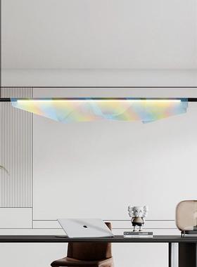 北欧简约长条餐厅吧台吊灯现代简约设计师款亚克力书房办公室灯具