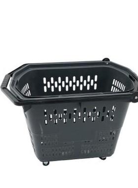 60L大号塑料拉杆篮超市购物篮手提篮推拉篮子便携