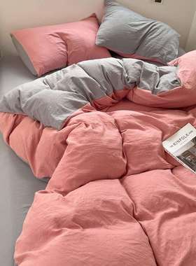 A类母婴级可裸睡超柔水洗磨毛床单四件套床笠被套学生宿舍三件套4