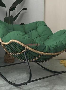 编藤鸟窝摇摇椅可坐可躺懒人摇椅阳台家用休闲藤椅铁艺双人摇摇椅