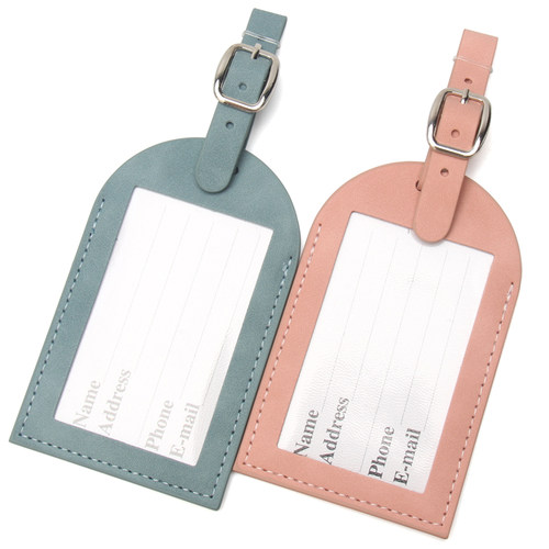 隐藏式行李牌肤感皮革高档推拉式行李箱识别卡套时尚旅行挂牌可做定制LOGO广告英文字母名字人名 - 图0