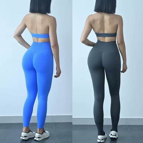 高腰提臀DF蜜桃裤女运动健身训练弹力美臀紧身收腹跑步显臀瑜伽裤 - 图3