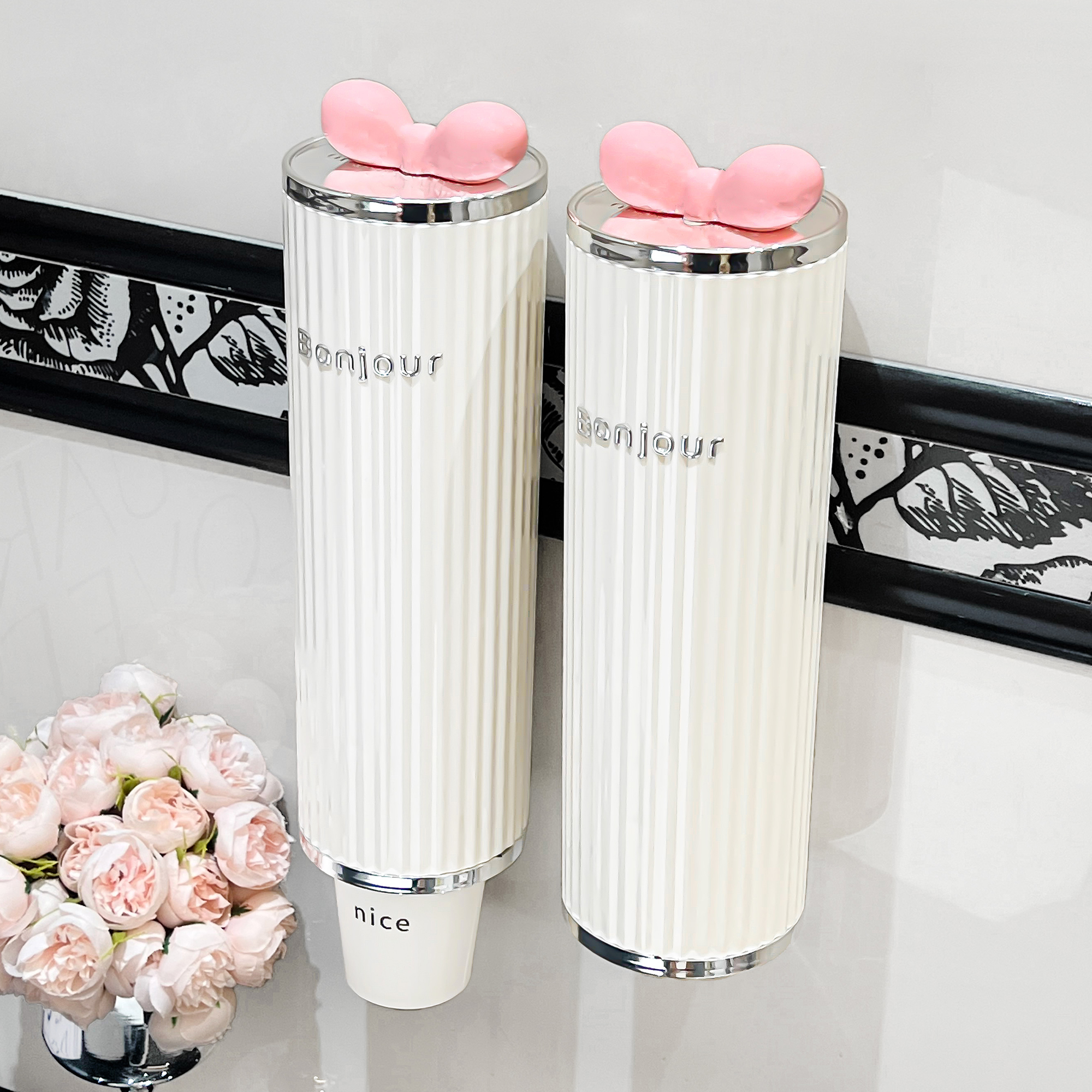 一次性杯子取杯器水杯纸杯架放杯子防尘收纳置物架神器自动壁挂式 - 图3