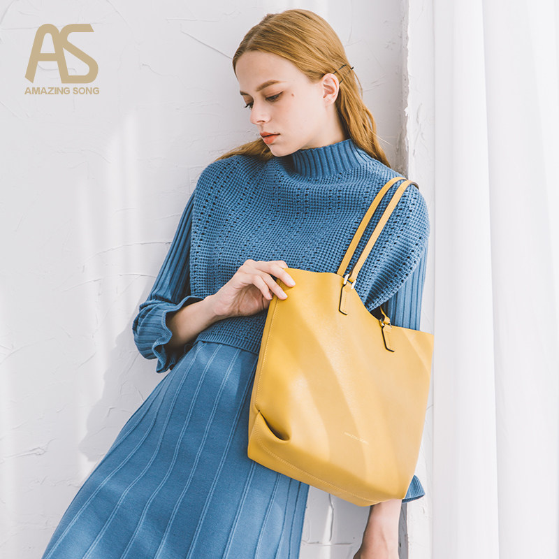 as女2020新款潮单肩百搭简约托特包 Amazing Song女士包袋