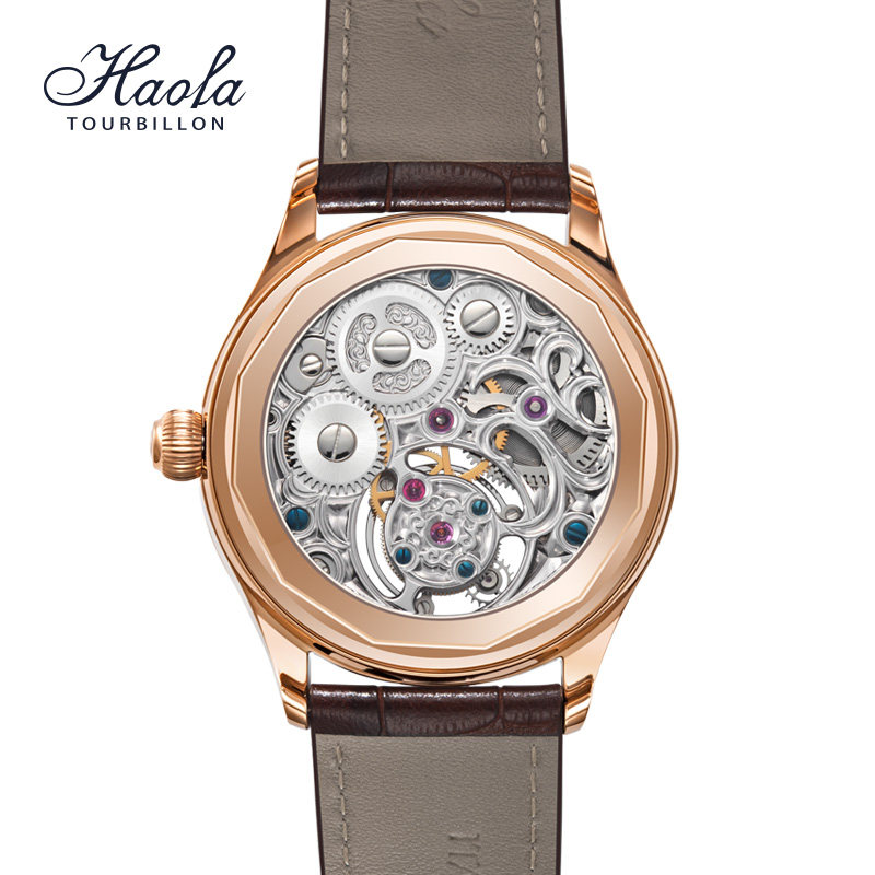 豪法真陀飞轮男全镂空gmt机械表 haofatourbillon国产腕表