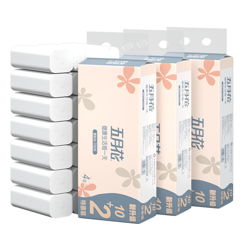 聚划算百亿补贴 May Flower 五月花卷纸4层700g12卷 3包19 9元包邮