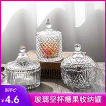 ins wind glass containing tank retro jewellery containing box Mongolia bag candy jar glass empty glass