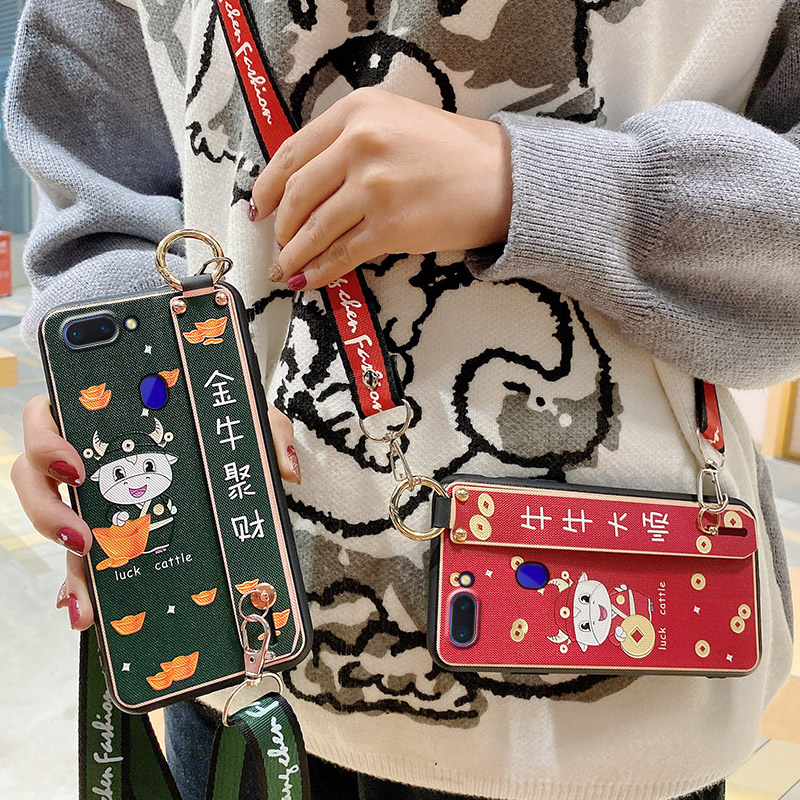 oppor15手机壳oppo r15梦境版保护套oppor15x全包R15X防摔金牛腕带斜跨挂绳opopr星云标准硅胶软壳男oopp女款 - 图1
