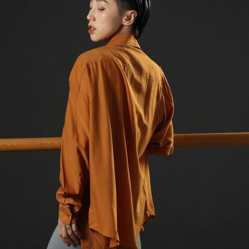 DANCE系列谢欣同款人棉现代舞时尚外穿垂坠修身透气衬衫男女款 - 图1