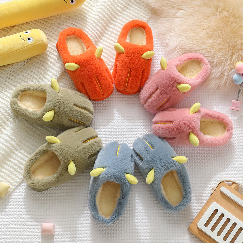 儿童棉拖鞋秋冬季卡通可爱男女童室内小孩宝宝毛绒家居棉拖鞋防滑