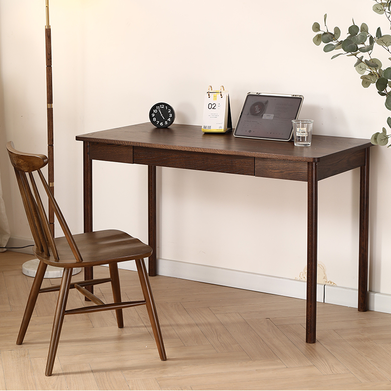 全实木书桌日式办公桌橡木轻奢现代桌子电脑学习桌书房家用写字台