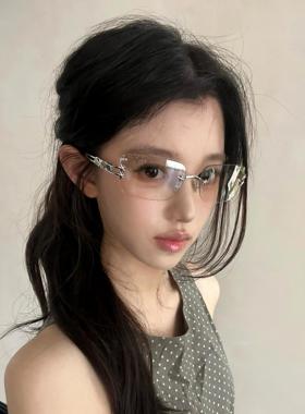 y2k千禧风墨镜女款2025年新款凹造型拍照时髦太阳眼镜无框高级感