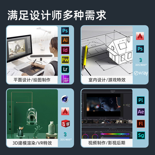 设计师专业电脑主机14代i5 14400F 13400EF RTX 4000 A1000 A400剪辑后期建模AI制作3D建模渲染台式组装机 - 图1
