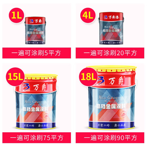 万爵彩钢瓦翻新专用磁漆铁艺户外门栏杆防腐防锈防水金属醇酸油漆 - 图3