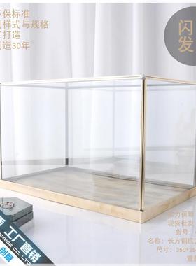 低价玻璃罩摆件佛像展示柜防尘罩古董纯铜底座盒子佛龛家居工艺品