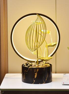 现代轻奢风生水起循环流水摆件客厅玄关电视柜家居创意装饰品