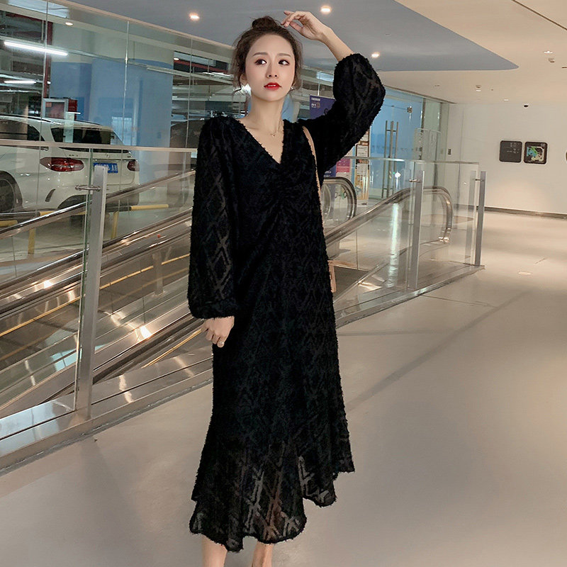 孕妇春装长款过膝仙女潮妈女连衣裙 竹丹媛连衣裙